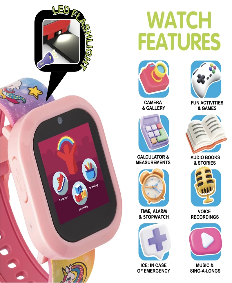 Playzoom V3 Girls Pink Silicone Smartwatch 42mm Gift Set