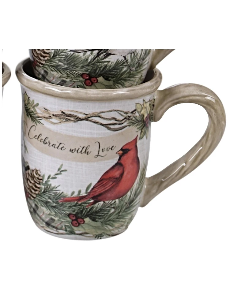 Certified International Holly and Ivy 4-Pc. Mug