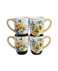 Certified International Sunflower Fields 4-Pc. Mugs