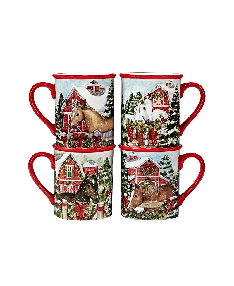 Homestead Christmas 16 Piece Dinnerware Set