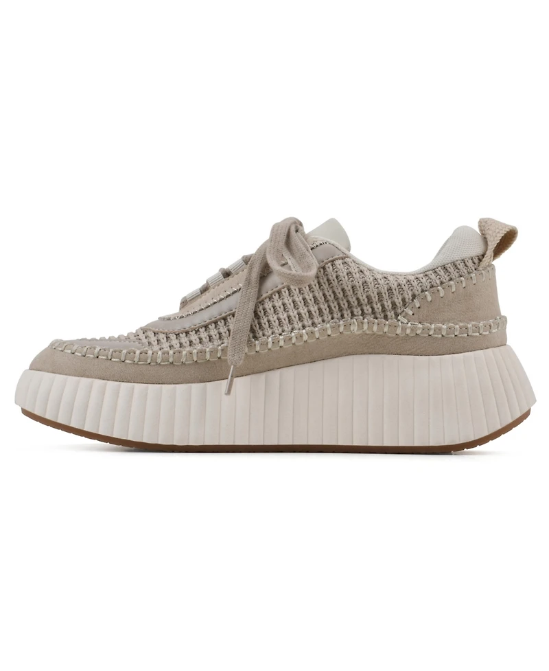 White Mountain Women's Dynastic Lace Up Platform Sneakers