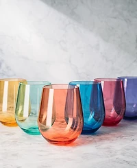 The Wine Savant Acrylic European Style Stemless Wine Glasses, Set of 6