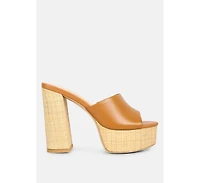 Shuri Womens Open Toe High Block Heel Sandals