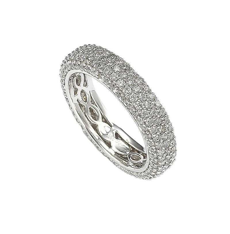 Suzy Levian Sterling Silver Cubic Zirconia Eternity Band Ring