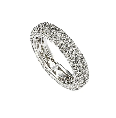 Suzy Levian Sterling Silver Cubic Zirconia Eternity Band Ring