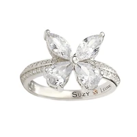 Suzy Levian Sterling Silver Cubic Zirconia Butterfly Ring