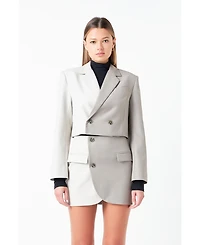 Women's Cropped Colorblock Blazer