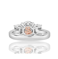 Suzy Levian Sterling Silver White Oval Cut Cubic Zirconia 3-Stone Center Stone Ring