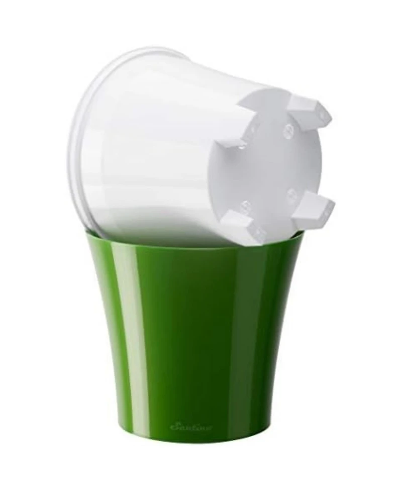 Decopots Plastic Round Modern Flower Pot with Drainage Planter, 7.7in