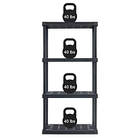 Iris 4-Tier Shelving Unit, Black