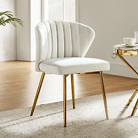 Aruna Velvet Side Chair with Metal Legs