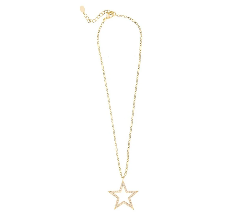 Cut Out Star Cubic Zirconia Pendant Necklace