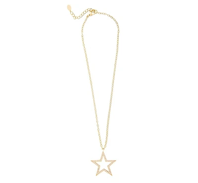 Cut Out Star Cubic Zirconia Pendant Necklace
