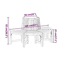 vidaXL Half Round Tree Bench 63" Solid Wood Eucalyptus