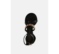 Dakota Womens Metal Chain Embellishment Sandals