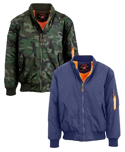 Spire By Galaxy Men's Heavyweight Ma-1 Bomber Flight Jacket, Pack of 2