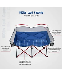 Folding Camping Chair with Bags and Padded Backrest