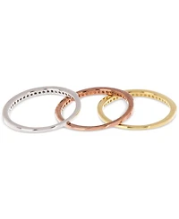 Adornia Tri-Tone 3-Pc. Set Half Eternity Band Rings