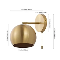 Jonathan Y Tierra Modern Midcentury Iron Led Sconce with Pull Chain Switch (Set of 2)