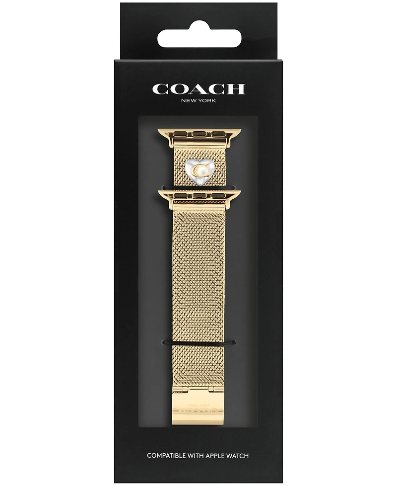 Coach Gold-Tone Stainless Steel Mesh Bracelet for 38, 40, 41mm Apple Watch
