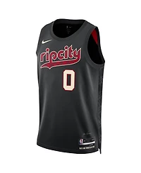 Men's and Women's Nike Damian Lillard Black Portland Trail Blazers 2023/24 Swingman Jersey - City Edition