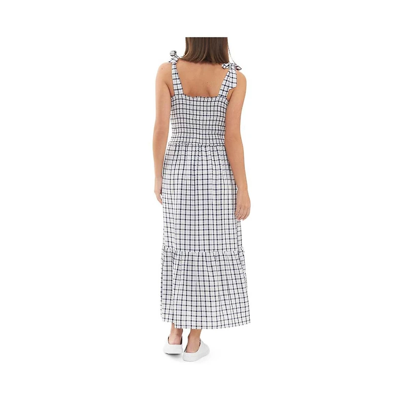 Ripe Maternity Phoebe Smocked Dress White/Navy