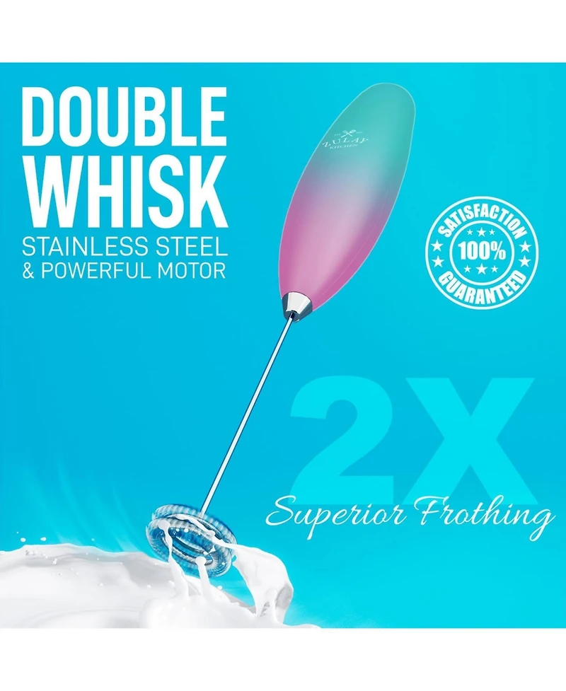 Handheld High Powered Double Whisk Milk Frother