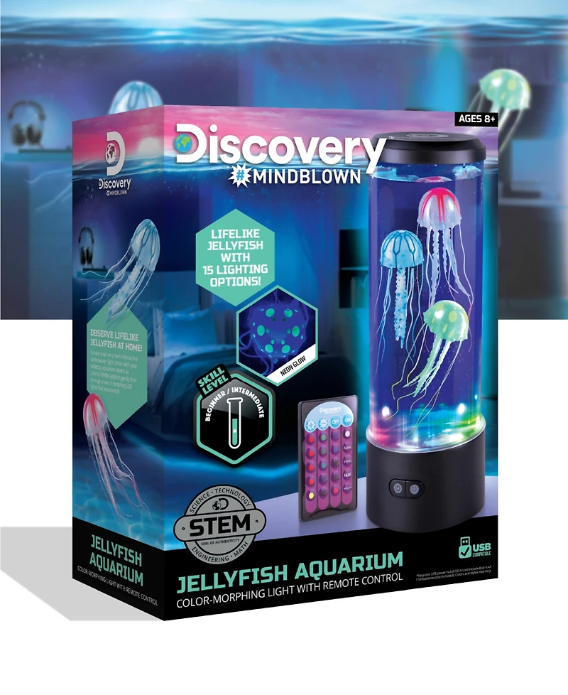 Discovery #Mindblown Jellyfish Aquarium Lamp Set with 16 Light Effects