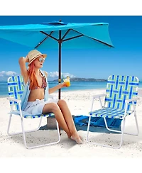 Vebreda 6 Pieces Folding Beach Chair Camping Lawn Webbing Chair