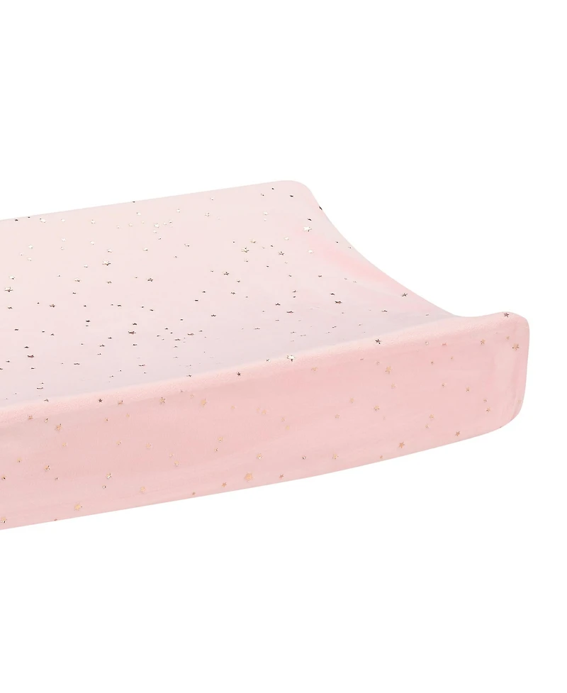Lambs & Ivy Ballerina Baby Pink/Gold Stars Soft Changing Pad Cover