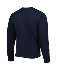 Men's League Collegiate Wear Navy Distressed West Virginia Mountaineers 1965 Arch Essential Lightweight Pullover Sweatshirt