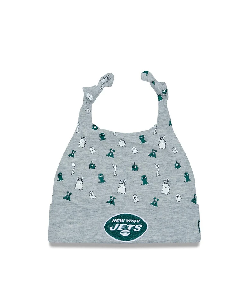 Infant Boys and Girls New Era Heather Gray New York Jets Critter Cuffed Knit Hat