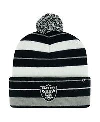 Men's '47 Brand Black Las Vegas Raiders Powerline Cuffed Knit Hat with Pom