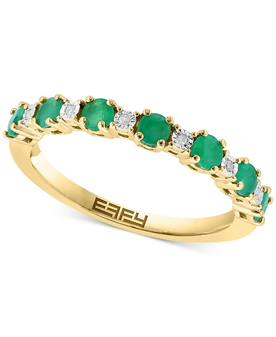 Effy Sapphire (1/2 ct. t.w.) & Diamond Accent Stack Ring Gold-Plated Sterling Silver (Also available Ruby and Emerald)
