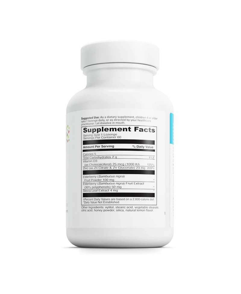 DaVinci Laboratories Little DaVinci Immuni-z + Elderberry - Kids Zinc Lozenge to Support Immune Health, Healthy Lungs and Throat Tissue
