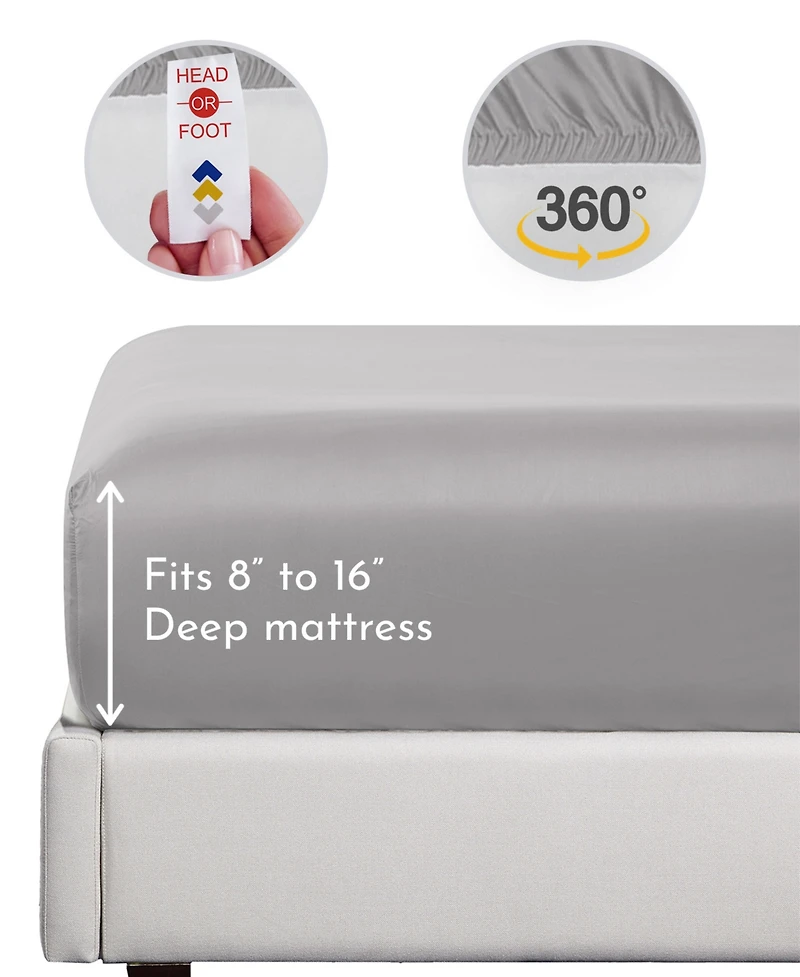 King 4 Piece Rayon from Bamboo Deep Pocket Sheet Set