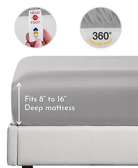 King 4 Piece Rayon from Bamboo Deep Pocket Sheet Set