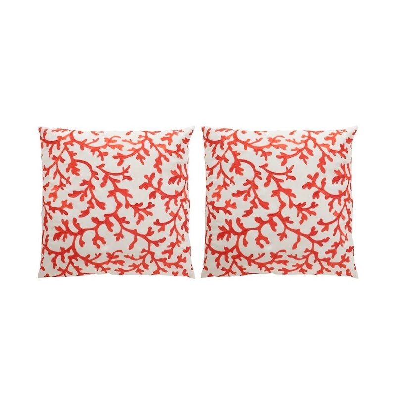 Safavieh Indoor/Outdoor Coral All Over 20" x 20" Pillow (Set of 2)