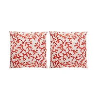 Safavieh Indoor/Outdoor Coral All Over 20" x 20" Pillow (Set of 2)