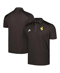 Men's adidas Brown Wyoming Cowboys Classic Aeroready Polo Shirt
