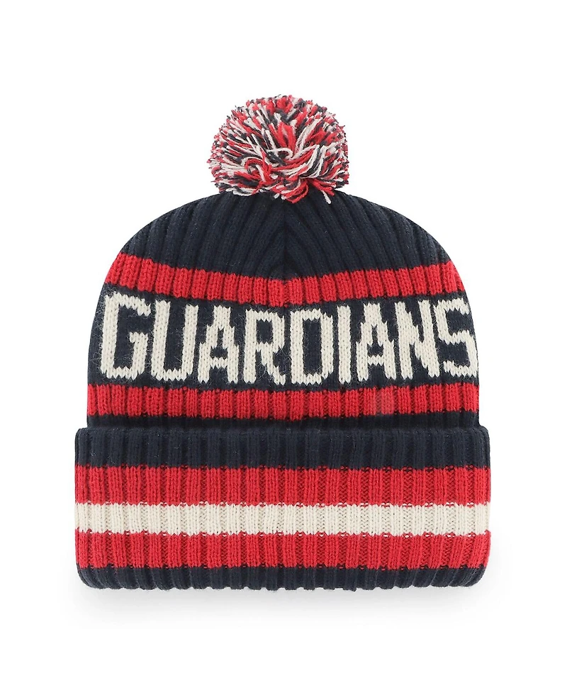 Men's '47 Brand Navy Cleveland Guardians Bering Cuffed Knit Hat with Pom