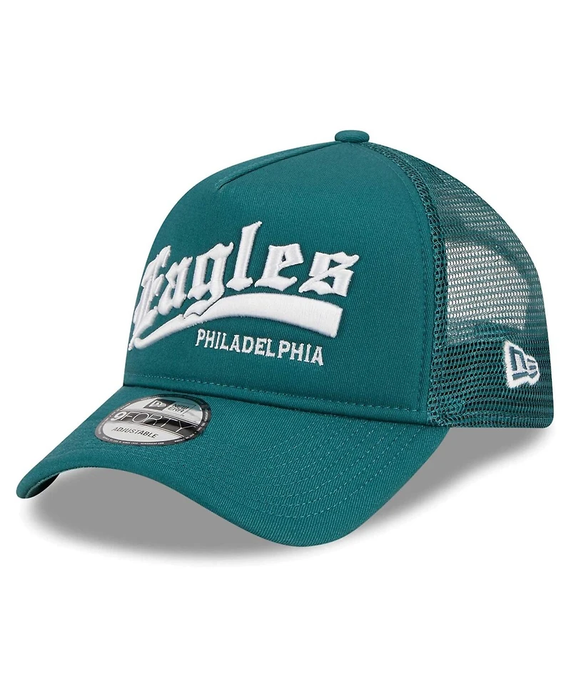Men's New Era Midnight Green Philadelphia Eagles Caliber Trucker 9FORTY Adjustable Hat