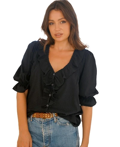 Paneros Clothing Women's Cotton Chloe Shirt Navy