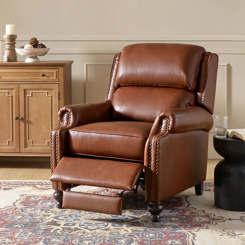 Franco Genuine Leather Manual Recliner