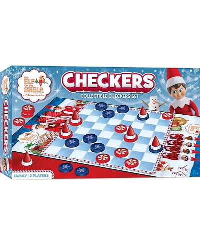 Masterpieces Elf on the Shelf Checkers Board Game - Families and Kids