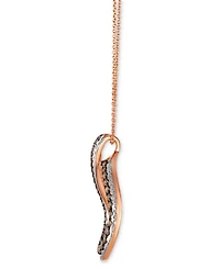Le Vian Chocolatier Chocolate Diamond & Vanilla Diamond Open Teardrop Adjustable 20" Pendant Necklace (1-1/6 ct. t.w.) in 14k Rose Gold
