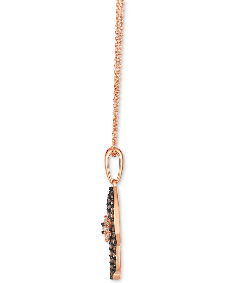 Le Vian Chocolate Diamond & Nude Diamond Hamsa Hand Adjustable 20" Pendant Necklace (1/2 ct. t.w.) in 14k Rose Gold