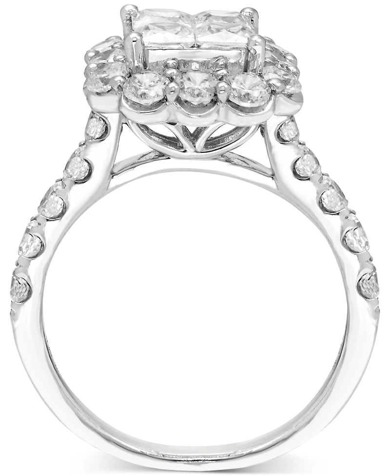 Diamond Princess Quad Cluster Halo Bridal Set (3-1/4 ct. t.w.) in 14k White Gold