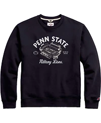 Men's League Collegiate Wear Navy Distressed Penn State Nittany Lions Stadium Essential Pullover Sweatshirt