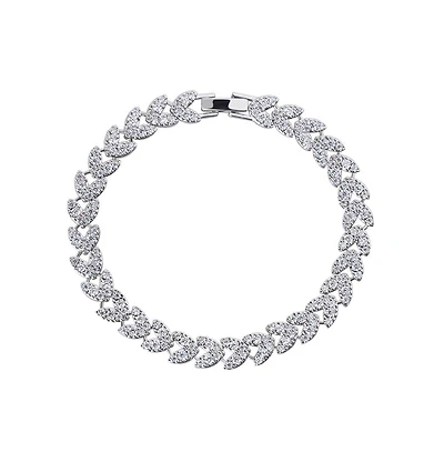 Hollywood Sensation Heart Cz Tennis Bracelet with Aaa+ Cubic Zirconia for Women